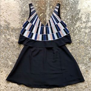 Mara Hoffman Patterned Front Black Mini, Size 2